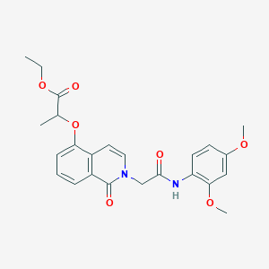molecular formula C24H26N2O7 B2933046 ethyl 2-[(2-{[(2,4-dimethoxyphenyl)carbamoyl]methyl}-1-oxo-1,2-dihydroisoquinolin-5-yl)oxy]propanoate CAS No. 868224-61-7