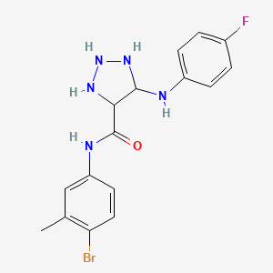 molecular formula C16H13BrFN5O B2933052 N-(4-bromo-3-methylphenyl)-5-(4-fluoroanilino)triazolidine-4-carboxamide CAS No. 1207012-10-9