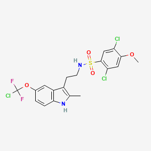 B2933066 2,5-dichloro-N-{2-[5-(chlorodifluoromethoxy)-2-methyl-1H-indol-3-yl]ethyl}-4-methoxybenzene-1-sulfonamide CAS No. 2361866-77-3