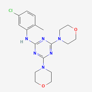 molecular formula C18H23ClN6O2 B2933069 N-(5-chloro-2-methylphenyl)-4,6-dimorpholino-1,3,5-triazin-2-amine CAS No. 899751-16-7
