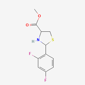 B2933090 Methyl 2-(2,4-difluorophenyl)-1,3-thiazolidine-4-carboxylate CAS No. 2248259-79-0