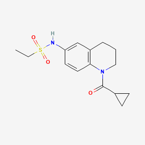 molecular formula C15H20N2O3S B2933106 N-(1-(cyclopropanecarbonyl)-1,2,3,4-tetrahydroquinolin-6-yl)ethanesulfonamide CAS No. 941915-92-0