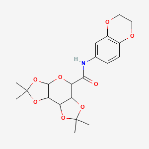 molecular formula C20H25NO8 B2933123 N-(2,3-dihydro-1,4-benzodioxin-6-yl)-4,4,11,11-tetramethyl-3,5,7,10,12-pentaoxatricyclo[7.3.0.02,6]dodecane-8-carboxamide CAS No. 1093406-45-1