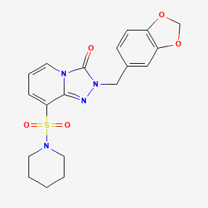 molecular formula C19H20N4O5S B2933161 2-[(2H-1,3-benzodioxol-5-yl)methyl]-8-(piperidine-1-sulfonyl)-2H,3H-[1,2,4]triazolo[4,3-a]pyridin-3-one CAS No. 1251602-83-1