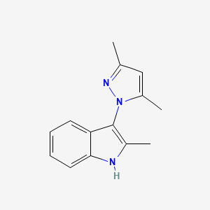 molecular formula C14H15N3 B2933168 3-(3,5-dimethyl-1H-pyrazol-1-yl)-2-methyl-1H-indole CAS No. 361343-75-1