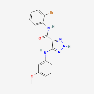 molecular formula C16H14BrN5O2 B2933212 N-(2-bromophenyl)-5-[(3-methoxyphenyl)amino]-1H-1,2,3-triazole-4-carboxamide CAS No. 1105201-55-5