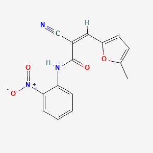 molecular formula C15H11N3O4 B2933264 (2Z)-2-cyano-3-(5-methylfuran-2-yl)-N-(2-nitrophenyl)prop-2-enamide CAS No. 1321727-33-6