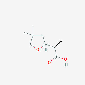 molecular formula C9H16O3 B2933285 (2R)-2-(4,4-Dimethyloxolan-2-yl)propanoic acid CAS No. 2248213-33-2