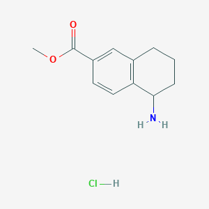 molecular formula C12H16ClNO2 B2933306 Methyl 5-amino-5,6,7,8-tetrahydronaphthalene-2-carboxylate hydrochloride CAS No. 1097196-62-7