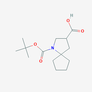 1-[(2-Methylpropan-2-yl)oxycarbonyl]-1-azaspiro[4.4]nonane-3-carboxylic acid