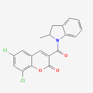 6,8-dichloro-3-(2-methylindoline-1-carbonyl)-2H-chromen-2-one