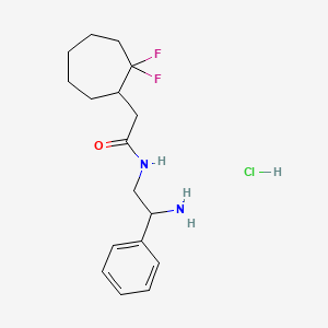 molecular formula C17H25ClF2N2O B2933320 N-(2-Amino-2-phenylethyl)-2-(2,2-difluorocycloheptyl)acetamide;hydrochloride CAS No. 2418715-35-0