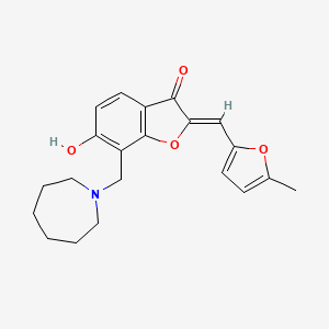(Z)-7-(azepan-1-ylmethyl)-6-hydroxy-2-((5-methylfuran-2-yl)methylene)benzofuran-3(2H)-one