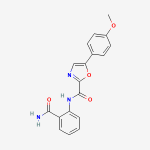 N-(2-carbamoylphenyl)-5-(4-methoxyphenyl)oxazole-2-carboxamide