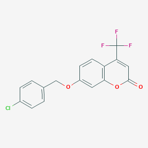 molecular formula C17H10ClF3O3 B293333 7-[(4-CHLOROPHENYL)METHOXY]-4-(TRIFLUOROMETHYL)-2H-CHROMEN-2-ONE 