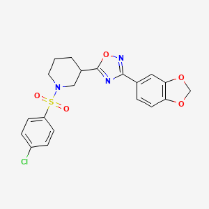 3-(Benzo[d][1,3]dioxol-5-yl)-5-(1-((4-chlorophenyl)sulfonyl)piperidin-3-yl)-1,2,4-oxadiazole