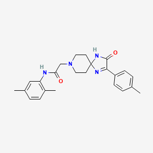molecular formula C24H28N4O2 B2933335 N-(2,5-dimethylphenyl)-2-(3-oxo-2-(p-tolyl)-1,4,8-triazaspiro[4.5]dec-1-en-8-yl)acetamide CAS No. 932529-98-1