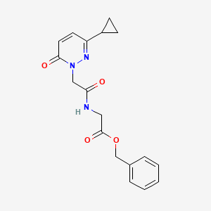 molecular formula C18H19N3O4 B2933336 benzyl 2-(2-(3-cyclopropyl-6-oxopyridazin-1(6H)-yl)acetamido)acetate CAS No. 2034388-24-2