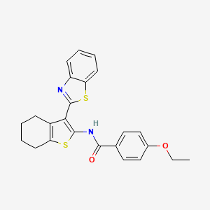 molecular formula C24H22N2O2S2 B2933342 N-[3-(1,3-benzothiazol-2-yl)-4,5,6,7-tetrahydro-1-benzothiophen-2-yl]-4-ethoxybenzamide CAS No. 476276-16-1