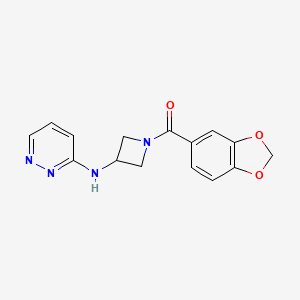 N-[1-(2H-1,3-benzodioxole-5-carbonyl)azetidin-3-yl]pyridazin-3-amine