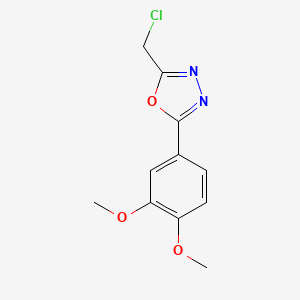 molecular formula C11H11ClN2O3 B2933345 2-(Chloromethyl)-5-(3,4-dimethoxyphenyl)-1,3,4-oxadiazole CAS No. 696604-74-7