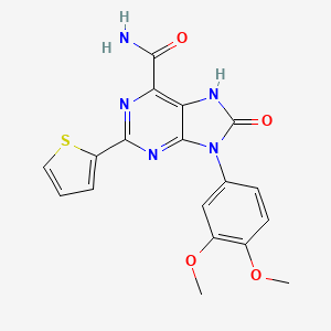 9-(3,4-dimethoxyphenyl)-8-oxo-2-(thiophen-2-yl)-8,9-dihydro-7H-purine-6-carboxamide