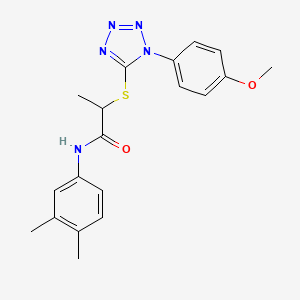 molecular formula C19H21N5O2S B2933360 N-(3,4-dimethylphenyl)-2-{[1-(4-methoxyphenyl)-1H-tetrazol-5-yl]sulfanyl}propanamide CAS No. 890638-31-0