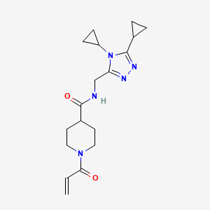 N-[(4,5-Dicyclopropyl-1,2,4-triazol-3-yl)methyl]-1-prop-2-enoylpiperidine-4-carboxamide
