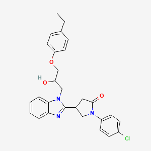 1-(4-Chlorophenyl)-4-{1-[3-(4-ethylphenoxy)-2-hydroxypropyl]benzimidazol-2-yl} pyrrolidin-2-one