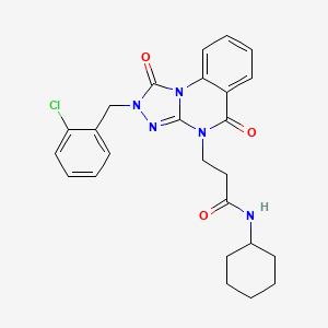 3-(2-(2-chlorobenzyl)-1,5-dioxo-1,2-dihydro-[1,2,4]triazolo[4,3-a]quinazolin-4(5H)-yl)-N-cyclohexylpropanamide