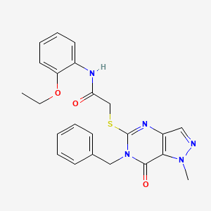 2-[(6-benzyl-1-methyl-7-oxo-6,7-dihydro-1H-pyrazolo[4,3-d]pyrimidin-5-yl)sulfanyl]-N~1~-(2-ethoxyphenyl)acetamide
