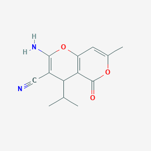 2-Amino-4-isopropyl-7-methyl-5-oxo-4H,5H-pyrano[4,3-b]pyran-3-carbonitrile
