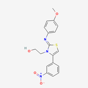 (Z)-2-(2-((4-methoxyphenyl)imino)-4-(3-nitrophenyl)thiazol-3(2H)-yl)ethanol