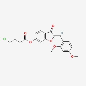 (Z)-2-(2,4-dimethoxybenzylidene)-3-oxo-2,3-dihydrobenzofuran-6-yl 4-chlorobutanoate