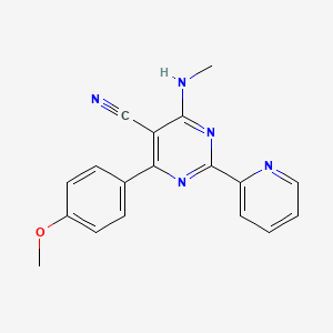 4-(4-Methoxyphenyl)-6-(methylamino)-2-(2-pyridinyl)-5-pyrimidinecarbonitrile