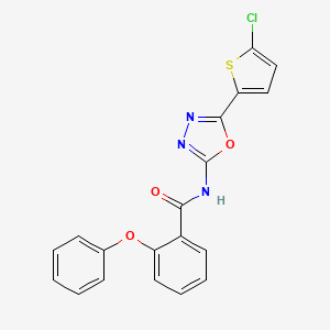 molecular formula C19H12ClN3O3S B2933381 N-[5-(5-chlorothiophen-2-yl)-1,3,4-oxadiazol-2-yl]-2-phenoxybenzamide CAS No. 865543-77-7