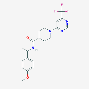molecular formula C20H23F3N4O2 B2933382 N-[1-(4-methoxyphenyl)ethyl]-1-[6-(trifluoromethyl)pyrimidin-4-yl]piperidine-4-carboxamide CAS No. 1775558-83-2