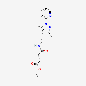 ethyl 4-((2-(3,5-dimethyl-1-(pyridin-2-yl)-1H-pyrazol-4-yl)ethyl)amino)-4-oxobutanoate