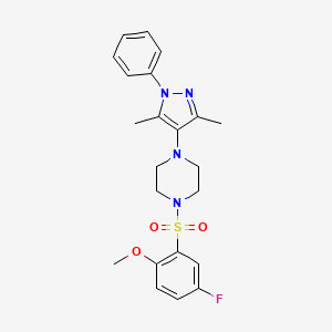 1-(3,5-dimethyl-1-phenyl-1H-pyrazol-4-yl)-4-((5-fluoro-2-methoxyphenyl)sulfonyl)piperazine