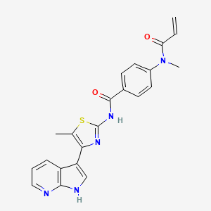 4-[Methyl(prop-2-enoyl)amino]-N-[5-methyl-4-(1H-pyrrolo[2,3-b]pyridin-3-yl)-1,3-thiazol-2-yl]benzamide