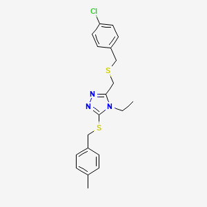 3-[(4-Chlorophenyl)methylsulfanylmethyl]-4-ethyl-5-[(4-methylphenyl)methylsulfanyl]-1,2,4-triazole