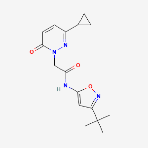 molecular formula C16H20N4O3 B2933400 N-(3-(tert-butyl)isoxazol-5-yl)-2-(3-cyclopropyl-6-oxopyridazin-1(6H)-yl)acetamide CAS No. 2034267-97-3