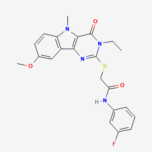 molecular formula C22H21FN4O3S B2933407 ethyl 2-({[2-(4-ethylphenyl)-4-oxo-3,4-dihydro-5H-pyrido[2,3-b][1,4]diazepin-5-yl]acetyl}amino)benzoate CAS No. 1112430-85-9