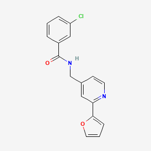 3-chloro-N-((2-(furan-2-yl)pyridin-4-yl)methyl)benzamide