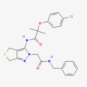 N-(2-(2-(benzylamino)-2-oxoethyl)-4,6-dihydro-2H-thieno[3,4-c]pyrazol-3-yl)-2-(4-chlorophenoxy)-2-methylpropanamide