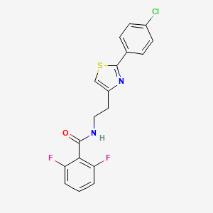 molecular formula C18H13ClF2N2OS B2933425 N-{2-[2-(4-chlorophenyl)-1,3-thiazol-4-yl]ethyl}-2,6-difluorobenzamide CAS No. 932986-26-0