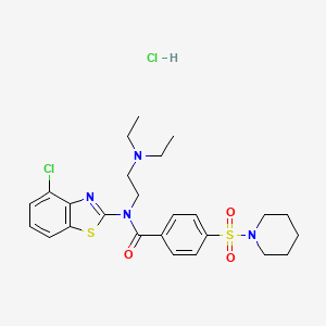 N-(4-chlorobenzo[d]thiazol-2-yl)-N-(2-(diethylamino)ethyl)-4-(piperidin-1-ylsulfonyl)benzamide hydrochloride