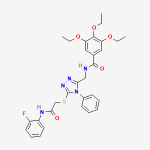 3,4,5-triethoxy-N-((5-((2-((2-fluorophenyl)amino)-2-oxoethyl)thio)-4-phenyl-4H-1,2,4-triazol-3-yl)methyl)benzamide