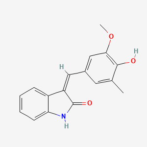 3-[(4-hydroxy-3-methoxy-5-methylphenyl)methylene]-1,3-dihydro-2H-indol-2-one