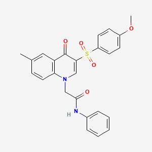 2-[3-(4-methoxyphenyl)sulfonyl-6-methyl-4-oxoquinolin-1-yl]-N-phenylacetamide